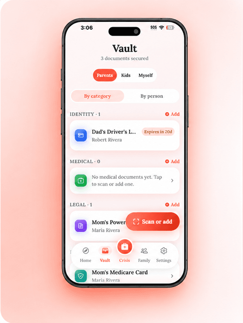 Bearing Life vault screen